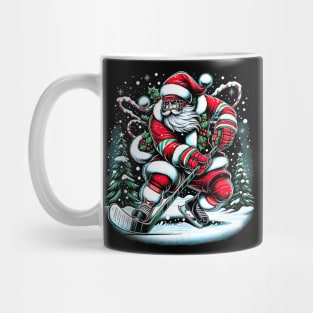 Santa Claus Playing Ice Hockey - Funny Christmas Holidays Mug